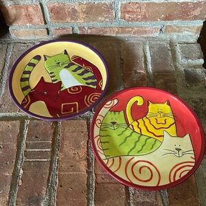 Bella Casa by Ganz Colorful Cat Plates